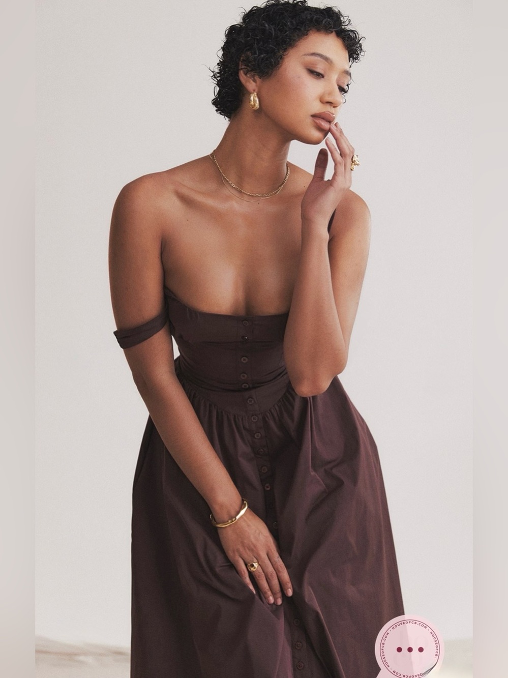 House of cb Tatiana rich brown midi sundress - Picture 4 of 16